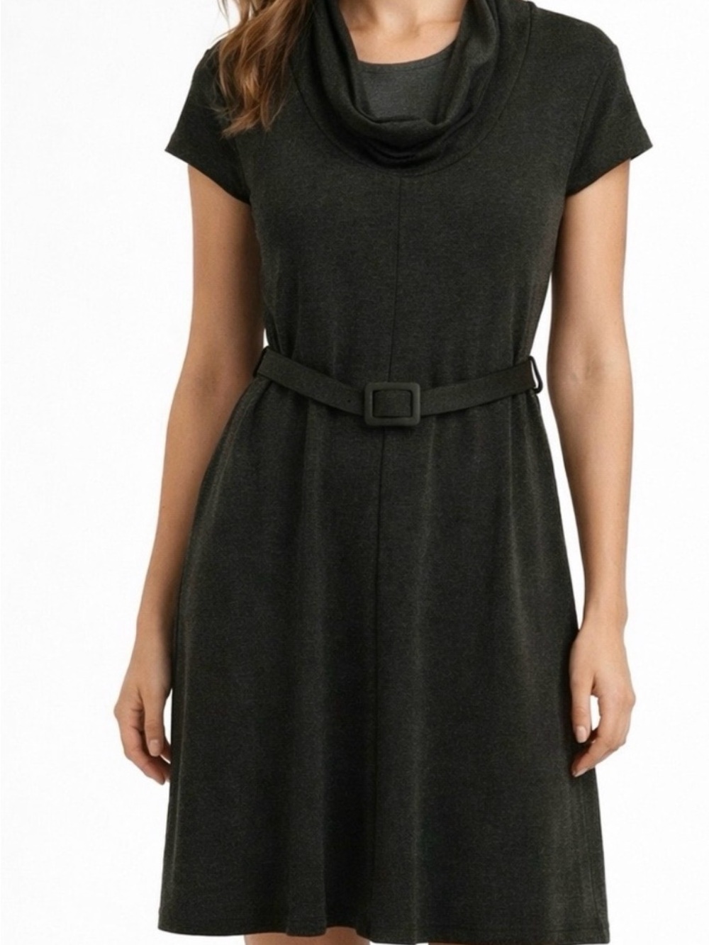 Banana Republic Gray Cowl Neck Belted Midi Dress Size XL